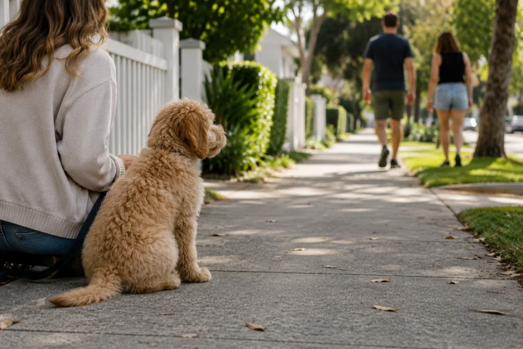 Oodle puppy outdoors